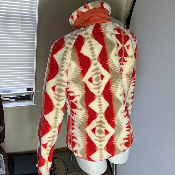 Pendleton women palisade shaped fleece jacket mango size Small new with tag - Picture 4 of 10